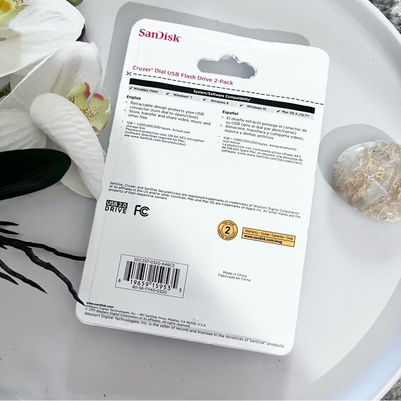 SanDisk Gruzer Dial USB 2.0 Flash Drive 32 Gb 2-Pack Nwt - Picture 2 of 2